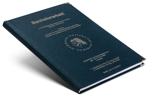 Leinenbuch Bindung Hardcover Leinenbuch blau mit Lasergravur